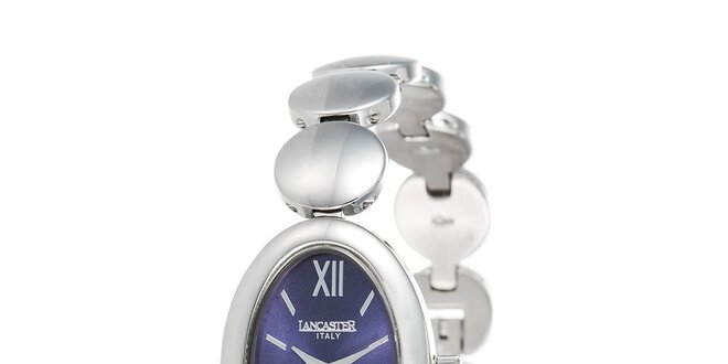 Dámské stříbrné hodinky s oválným pouzdrem Lancaster