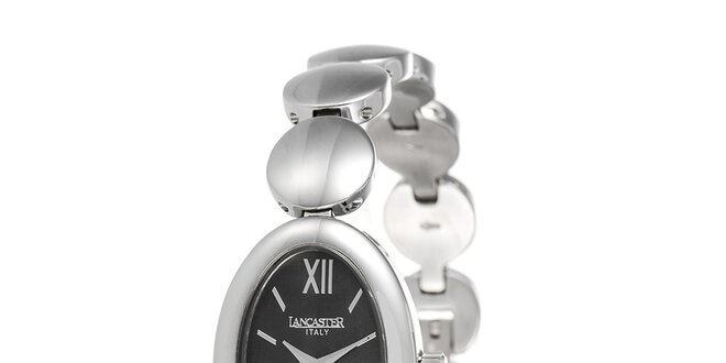 Dámské hodinky ve stříbrném tónu s tmavým ciferníkem Lancaster