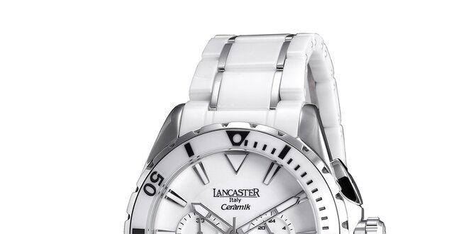Pánské bílé keramické hodinky Lancaster