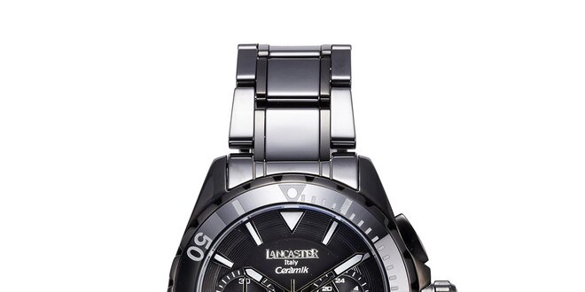 Dámské černé keramické hodinky Lancaster