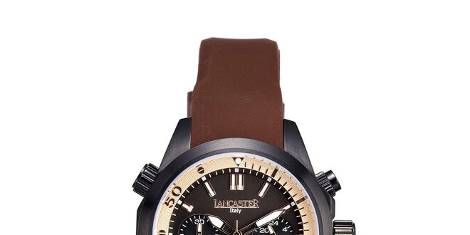 Dámské hnědo-černé hodinky s chronografem Lancaster