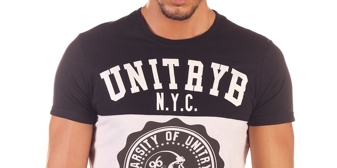 Pánské černo-bílé tričko s potiskem Unitryb