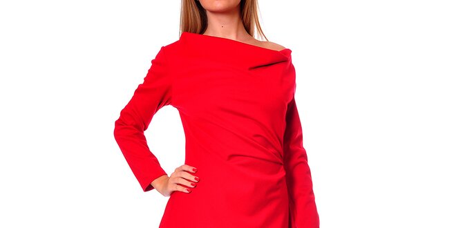 Dámské červené šaty s volnou sukní Avangard