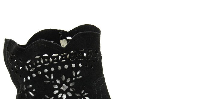 Dámské kotníčkové semišové boty černé Giorgio Picino