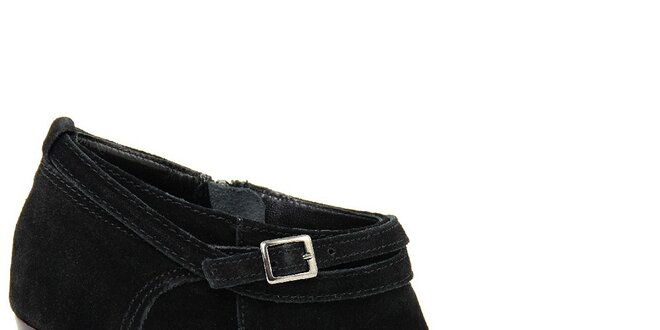 Dámské černé semišové boty na podpatku Giorgio Picino