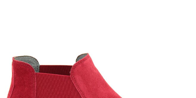 Dámské červené semišové kotníčkové boty Giorgio Picino