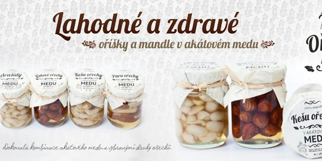 6× ořechy v akátovém medu