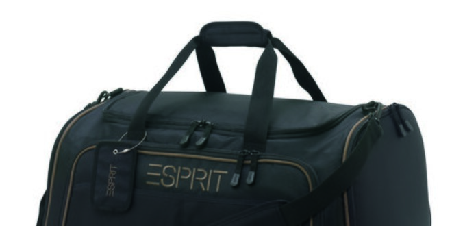 Černá/khaki sportovní cestovní taška ESPRIT