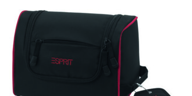 Černá/červená kosmetická taška ESPRIT