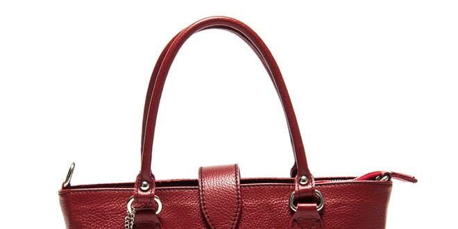 Dámská tmavě červená kabelka s bočními kapsami Roberta Minelli