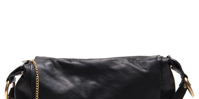 Dámská černá kožená kabelka přes rameno Roberta Minelli