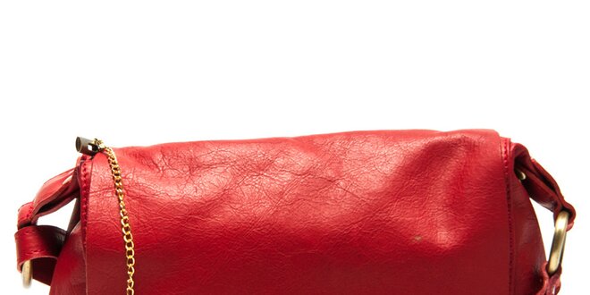 Dámská červená kožená kabelka přes rameno Roberta Minelli