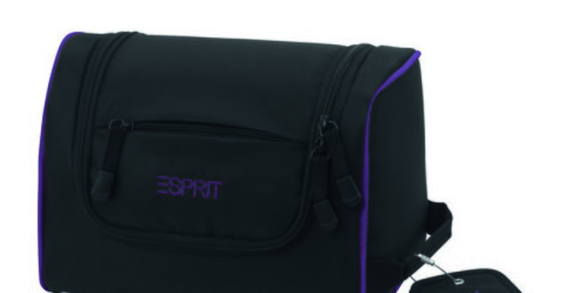 Černá/fialová kosmetická taška ESPRIT