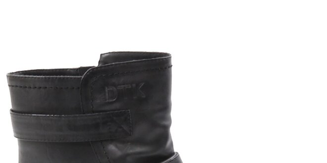 Dámské černé kotníkové boty s páskem Drastik