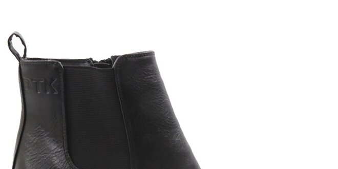 Dámské černé robustní boty na podpatku Drastik