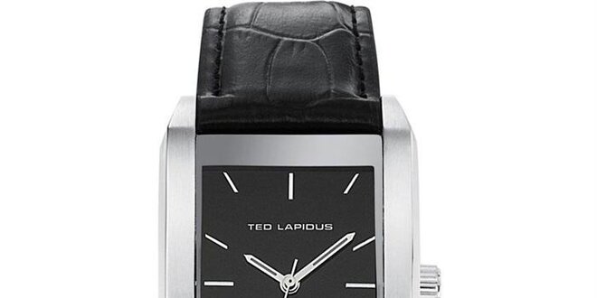 Pánské hodinky s černým hranatým ciferníkem Ted Lapidus