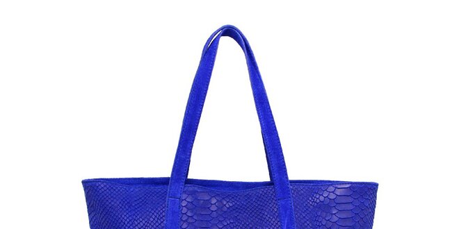 Dámská modrá kabelka s krokodýlím vzorem Kreativa bags
