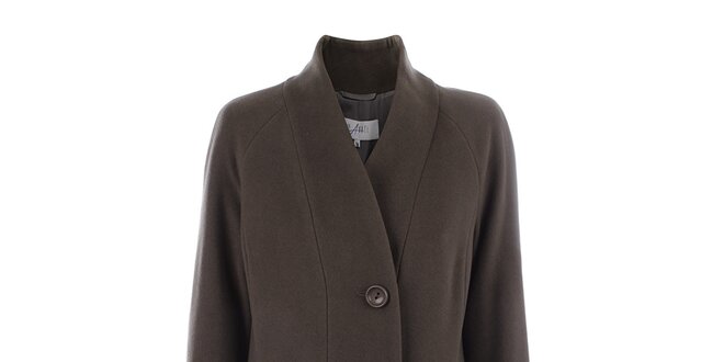 Dámský kabát s knoflíky v olivové barvě inAvati