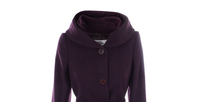 Dámský fialový kabát s knoflíkovým zapínáním Tik Tu