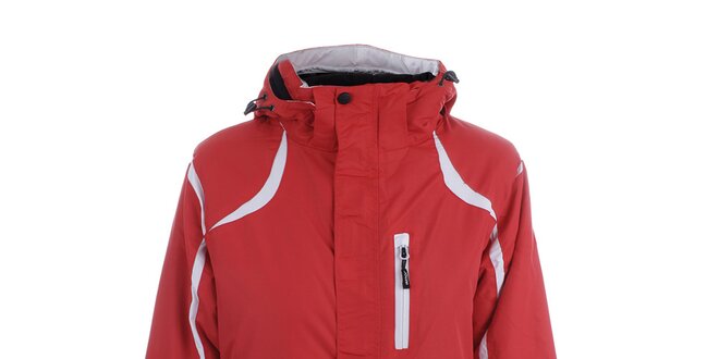 Dámská červená zimní bunda s bílými prvky Joluvi