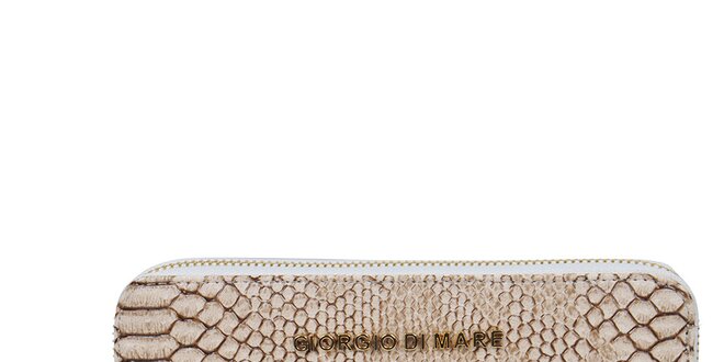 Dámská krémová peněženka s hadím vzorem Giorgio di Mare