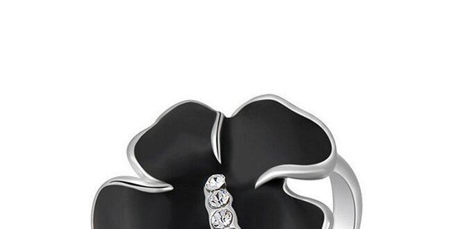 Dámský prsten s černou květinou Victoria de Bastilla