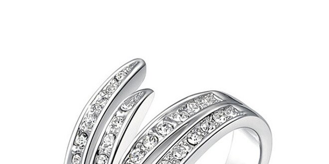 Dámský prsten stříbrné barvy s bílými krystalky Victori de Bastilla