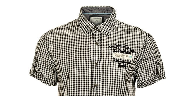 Pánské černobílá košile Timeout s krátkým rukávem