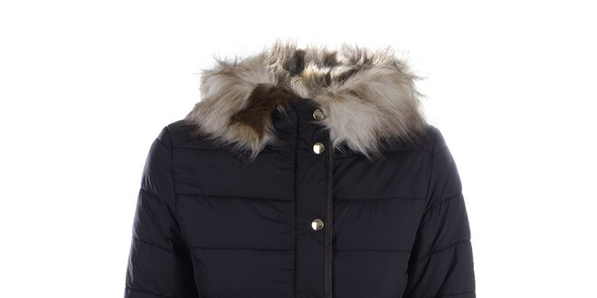 Dámská tmavomodrá zimní bunda s kapucí Bilin