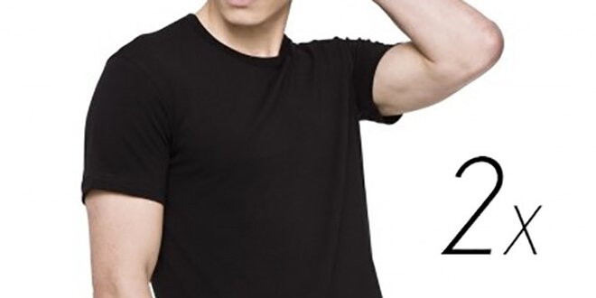 Set dvou černých pánských triček z bavlny Levi's