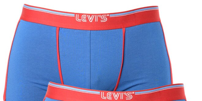Set 2 pánských modrých boxerek s červenými pruhy Levi's