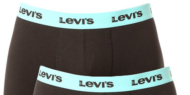 Set 2 pánských černých boxerek s mint gumou Levi's