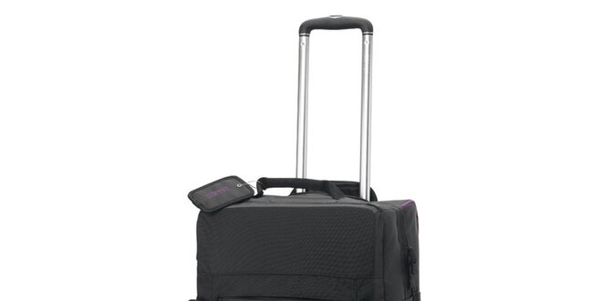 Černá/fialová cestovní taška na kolečkách ESPRIT