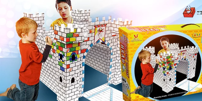 Hrad v podobě 3D omalovánky