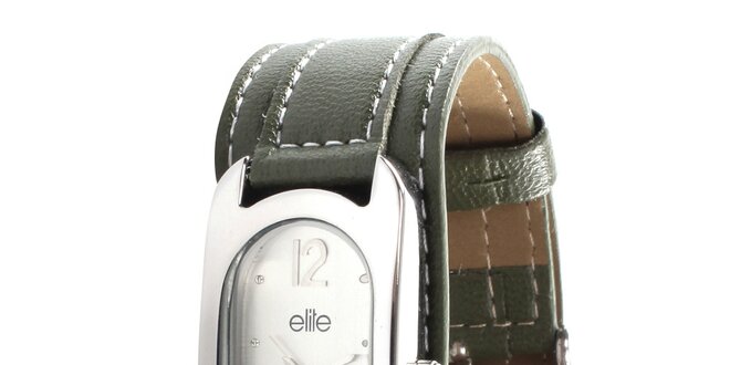 Dámské hodinky se zeleným páskem Elite