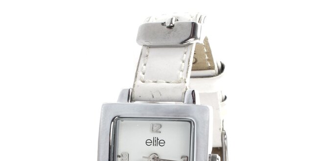 Dámské minimalistické hodinky s bílým řemínkem Elite