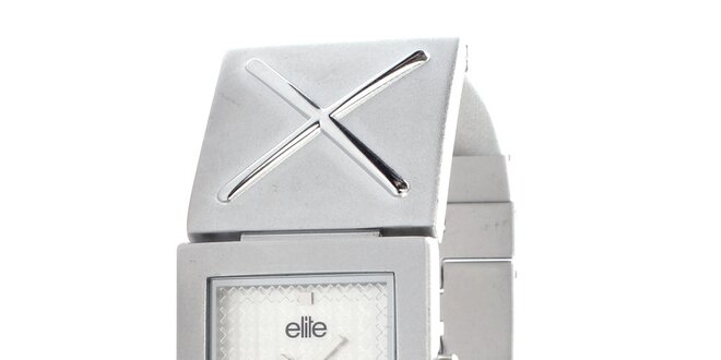 Dámské hodinky se čtvercovým ciferníkem ve stříbrné barvě Elite