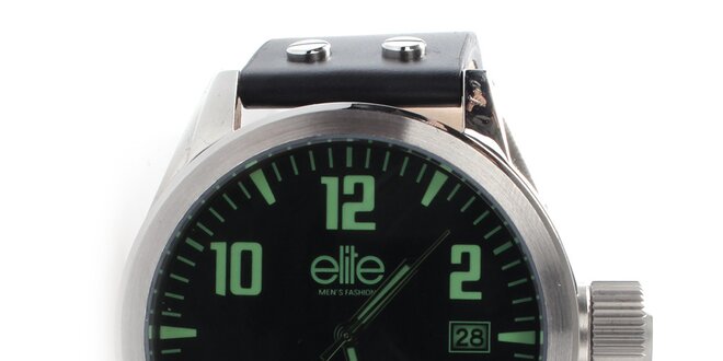 Pánské hodinky se zelenými indexy Elite