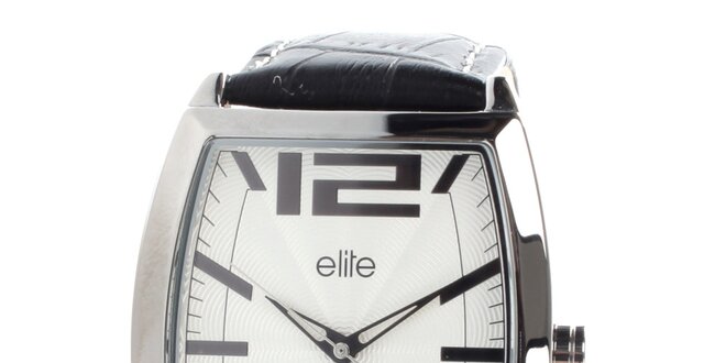 Pánské hodinky s černým vzorovaným páskem Elite