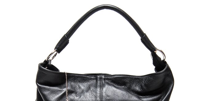 Dámská kožená kabelka s pevným uchem v černé barvě Luisa Vannini