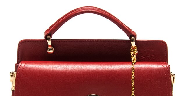 Dámská červená kabelka s prošíváním Luisa Vannini