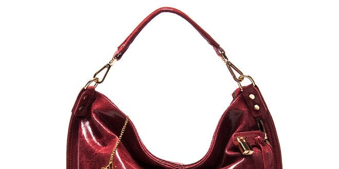 Dámská červená kabelka s jedním uchem Luisa Vannini