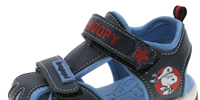 Dětské tmavě modré kožené sandálky Beppi