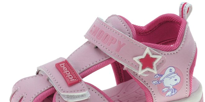Dětské růžové kožené sandálky Beppi