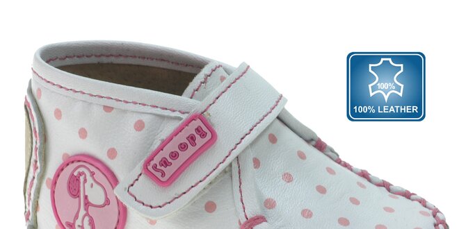 Bílé kojenecké capáčky Beppi s růžovými puntíky