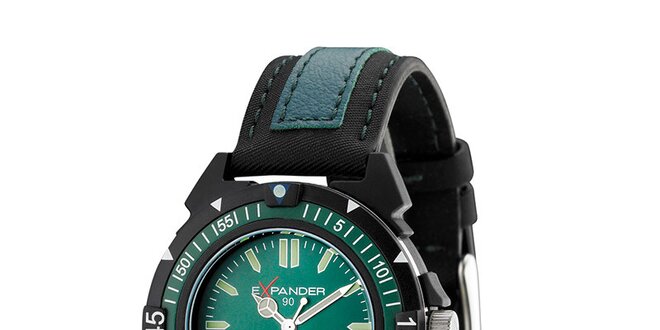 Tyrkysovo-modré ocelové hodinky Sector s koženým řemínkem