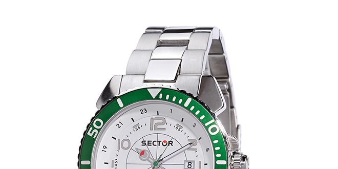 Pánské ocelové hodinky Sector se zeleným detailem