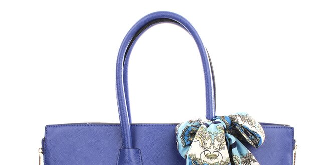Dámská modrá kabelka se šátkem Gessy