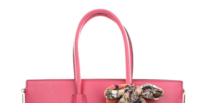 Dámská růžová kabelka se šátkem Gessy