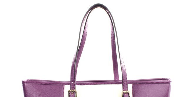 Dámská fialovo-bílá kabelka s přívěskem Gessy